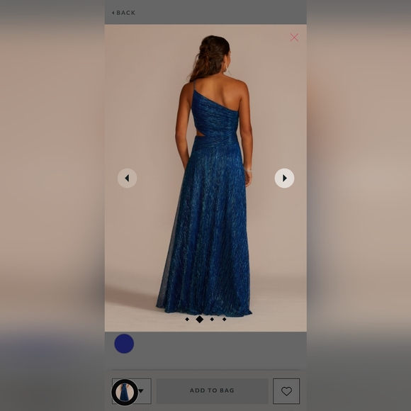 Davids bridal Sapphire Blue dress. Size 18 one shoulder - Picture 2 of 5